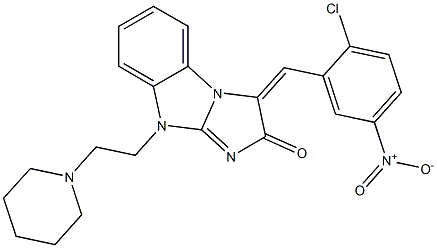 3-{2-chloro-5-nitrobenzylidene}-9-[2-(1-piperidinyl)ethyl]-3H-imidazo[1,2-a]benzimidazol-2(9H)-one 结构式