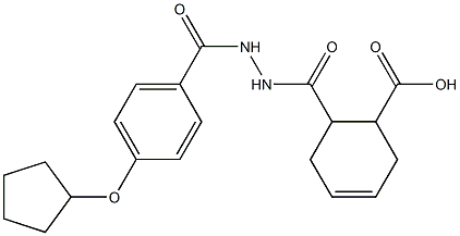 6-({2-[4-(cyclopentyloxy)benzoyl]hydrazino}carbonyl)-3-cyclohexene-1-carboxylic acid 结构式