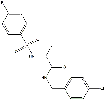 N-(4-chlorobenzyl)-2-{[(4-fluorophenyl)sulfonyl]amino}propanamide 结构式