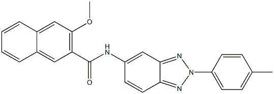 3-methoxy-N-[2-(4-methylphenyl)-2H-1,2,3-benzotriazol-5-yl]-2-naphthamide 结构式