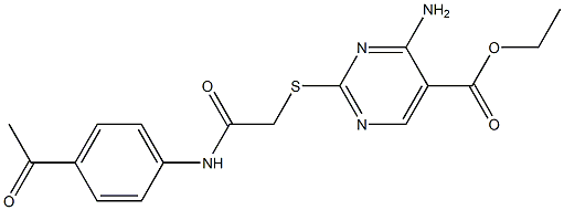 ethyl 2-({2-[(4-acetylphenyl)amino]-2-oxoethyl}sulfanyl)-4-aminopyrimidine-5-carboxylate 结构式