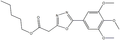 pentyl [5-(3,4,5-trimethoxyphenyl)-1,3,4-oxadiazol-2-yl]acetate 结构式