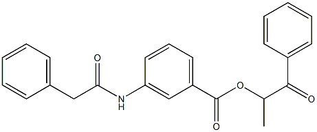 1-methyl-2-oxo-2-phenylethyl 3-[(phenylacetyl)amino]benzoate 结构式