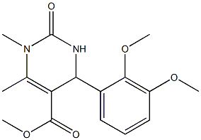 methyl 4-[2,3-bis(methyloxy)phenyl]-1,6-dimethyl-2-oxo-1,2,3,4-tetrahydropyrimidine-5-carboxylate 结构式