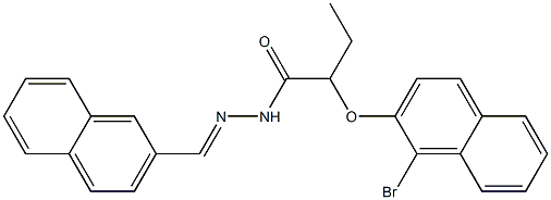 2-[(1-bromo-2-naphthyl)oxy]-N'-(2-naphthylmethylene)butanohydrazide 结构式