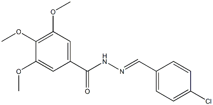 N'-(4-chlorobenzylidene)-3,4,5-trimethoxybenzohydrazide 结构式