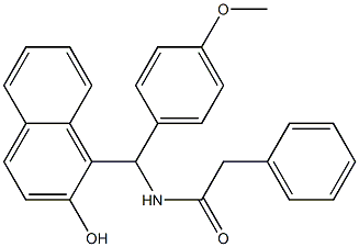 N-{(2-hydroxynaphthalen-1-yl)[4-(methyloxy)phenyl]methyl}-2-phenylacetamide 结构式