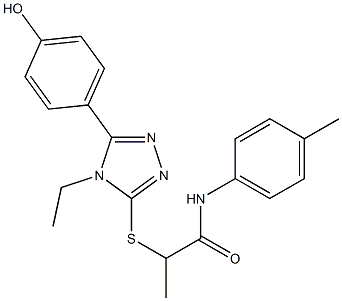 2-{[4-ethyl-5-(4-hydroxyphenyl)-4H-1,2,4-triazol-3-yl]sulfanyl}-N-(4-methylphenyl)propanamide 结构式