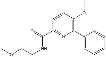 5-methoxy-N-(2-methoxyethyl)-6-phenyl-2-pyridinecarboxamide 结构式