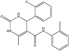 4-(2-fluorophenyl)-6-methyl-N-(2-methylphenyl)-2-oxo-1,2,3,4-tetrahydro-5-pyrimidinecarboxamide 结构式