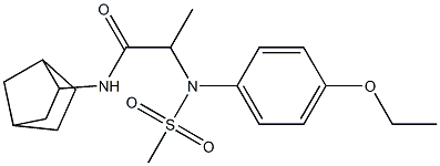 N-bicyclo[2.2.1]hept-2-yl-2-[4-ethoxy(methylsulfonyl)anilino]propanamide 结构式