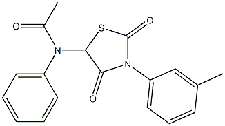 N-[3-(3-methylphenyl)-2,4-dioxo-1,3-thiazolidin-5-yl]-N-phenylacetamide 结构式