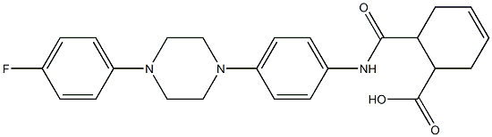 6-({4-[4-(4-fluorophenyl)-1-piperazinyl]anilino}carbonyl)-3-cyclohexene-1-carboxylic acid 结构式