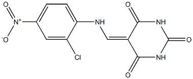 5-({2-chloro-4-nitroanilino}methylene)pyrimidine-2,4,6(1H,3H,5H)-trione 结构式