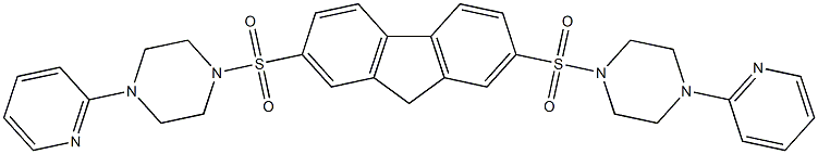 1-(2-pyridinyl)-4-[(7-{[4-(2-pyridinyl)-1-piperazinyl]sulfonyl}-9H-fluoren-2-yl)sulfonyl]piperazine 结构式