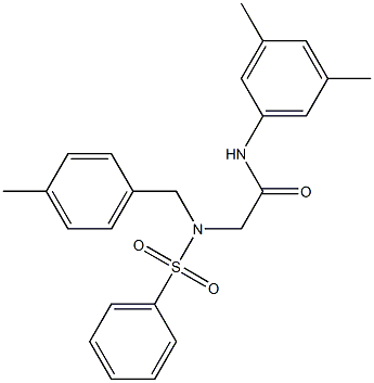 N-(3,5-dimethylphenyl)-2-[(4-methylbenzyl)(phenylsulfonyl)amino]acetamide 结构式