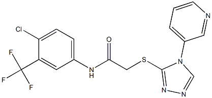 N-[4-chloro-3-(trifluoromethyl)phenyl]-2-[(4-pyridin-3-yl-4H-1,2,4-triazol-3-yl)sulfanyl]acetamide 结构式