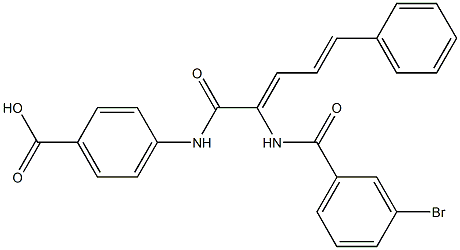 4-({2-[(3-bromobenzoyl)amino]-5-phenyl-2,4-pentadienoyl}amino)benzoic acid 结构式