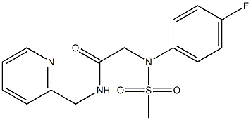 2-[4-fluoro(methylsulfonyl)anilino]-N-(2-pyridinylmethyl)acetamide 结构式