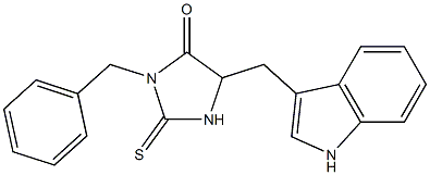 3-benzyl-5-(1H-indol-3-ylmethyl)-2-thioxo-4-imidazolidinone 结构式