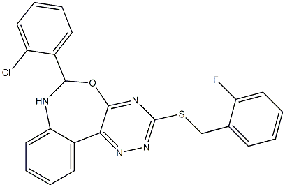 6-(2-chlorophenyl)-3-[(2-fluorobenzyl)sulfanyl]-6,7-dihydro[1,2,4]triazino[5,6-d][3,1]benzoxazepine 结构式