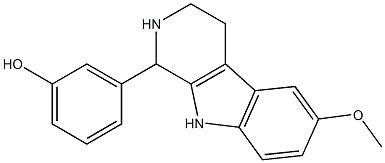 3-(6-methoxy-2,3,4,9-tetrahydro-1H-beta-carbolin-1-yl)phenol 结构式