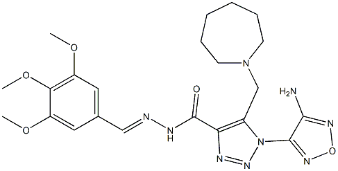 1-(4-amino-1,2,5-oxadiazol-3-yl)-5-(1-azepanylmethyl)-N'-(3,4,5-trimethoxybenzylidene)-1H-1,2,3-triazole-4-carbohydrazide 结构式