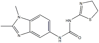 N-(4,5-dihydro-1,3-thiazol-2-yl)-N'-(1,2-dimethyl-1H-benzimidazol-5-yl)urea 结构式