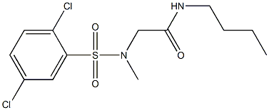 N-butyl-2-[[(2,5-dichlorophenyl)sulfonyl](methyl)amino]acetamide 结构式