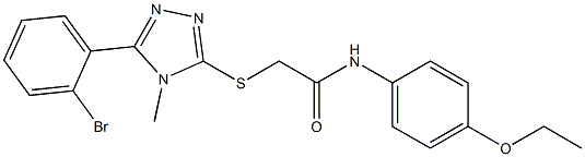 2-{[5-(2-bromophenyl)-4-methyl-4H-1,2,4-triazol-3-yl]sulfanyl}-N-[4-(ethyloxy)phenyl]acetamide 结构式