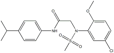 2-[5-chloro-2-methoxy(methylsulfonyl)anilino]-N-(4-isopropylphenyl)acetamide 结构式