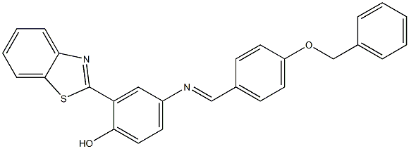 2-(1,3-benzothiazol-2-yl)-4-{[4-(benzyloxy)benzylidene]amino}phenol 结构式