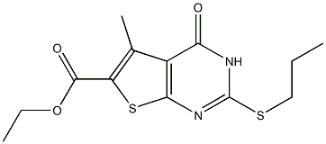 ethyl 5-methyl-4-oxo-2-(propylsulfanyl)-3,4-dihydrothieno[2,3-d]pyrimidine-6-carboxylate 结构式