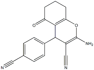 2-amino-4-(4-cyanophenyl)-5-oxo-5,6,7,8-tetrahydro-4H-chromene-3-carbonitrile 结构式