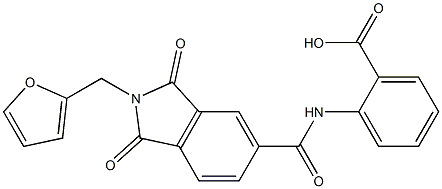 2-({[2-(2-furylmethyl)-1,3-dioxo-2,3-dihydro-1H-isoindol-5-yl]carbonyl}amino)benzoic acid 结构式