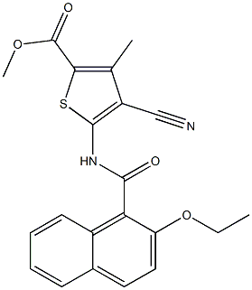 methyl 4-cyano-5-[(2-ethoxy-1-naphthoyl)amino]-3-methylthiophene-2-carboxylate 结构式