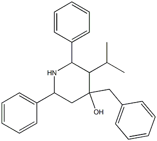 4-benzyl-3-isopropyl-2,6-diphenyl-4-piperidinol 结构式