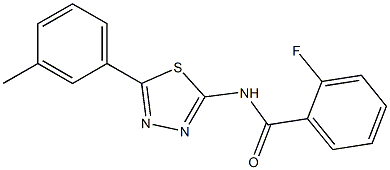 2-fluoro-N-[5-(3-methylphenyl)-1,3,4-thiadiazol-2-yl]benzamide 结构式