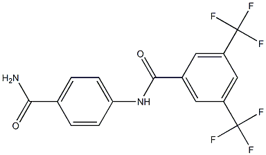 N-[4-(aminocarbonyl)phenyl]-3,5-bis(trifluoromethyl)benzamide 结构式