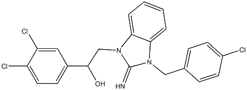 2-[3-(4-chlorobenzyl)-2-imino-2,3-dihydro-1H-benzimidazol-1-yl]-1-(3,4-dichlorophenyl)ethanol 结构式