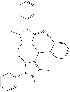 4-[(2-bromophenyl)(1,5-dimethyl-3-oxo-2-phenyl-2,3-dihydro-1H-pyrazol-4-yl)methyl]-1,5-dimethyl-2-phenyl-1,2-dihydro-3H-pyrazol-3-one 结构式