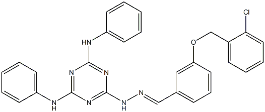 3-[(2-chlorobenzyl)oxy]benzaldehyde (4,6-dianilino-1,3,5-triazin-2-yl)hydrazone 结构式