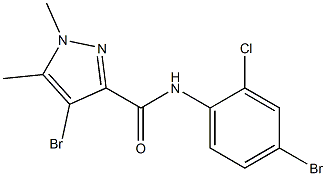 4-bromo-N-(4-bromo-2-chlorophenyl)-1,5-dimethyl-1H-pyrazole-3-carboxamide 结构式