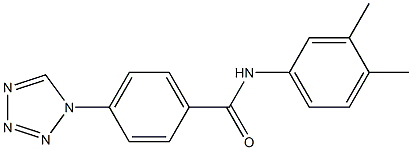 N-(3,4-dimethylphenyl)-4-(1H-tetraazol-1-yl)benzamide 结构式