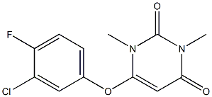 6-(3-chloro-4-fluorophenoxy)-1,3-dimethyl-2,4(1H,3H)-pyrimidinedione 结构式