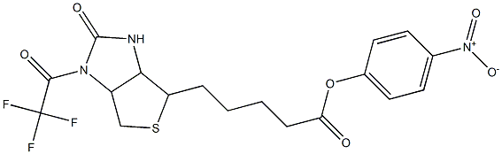 4-nitrophenyl 5-[2-oxo-1-(trifluoroacetyl)hexahydro-1H-thieno[3,4-d]imidazol-4-yl]pentanoate 结构式