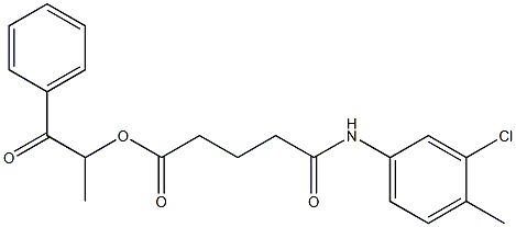 1-methyl-2-oxo-2-phenylethyl 5-(3-chloro-4-methylanilino)-5-oxopentanoate 结构式