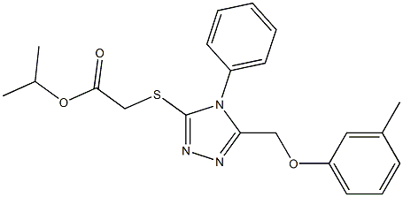 isopropyl ({5-[(3-methylphenoxy)methyl]-4-phenyl-4H-1,2,4-triazol-3-yl}sulfanyl)acetate 结构式