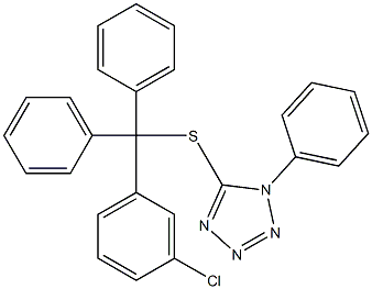 5-{[(3-chlorophenyl)(diphenyl)methyl]sulfanyl}-1-phenyl-1H-tetraazole 结构式