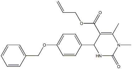 allyl 4-[4-(benzyloxy)phenyl]-1,6-dimethyl-2-oxo-1,2,3,4-tetrahydro-5-pyrimidinecarboxylate 结构式